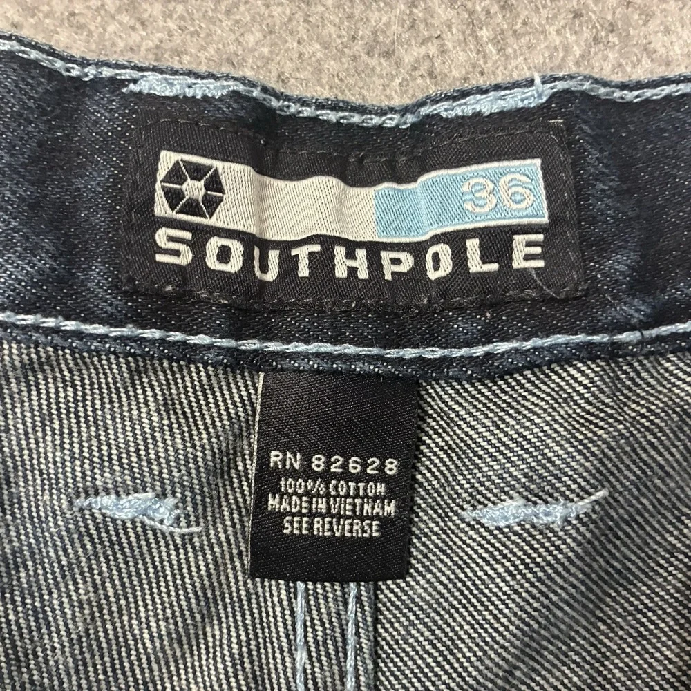 Vintage Y2K Southpole Baggy Wide Leg Jean Shorts Mens 32 Skater Denim Jorts